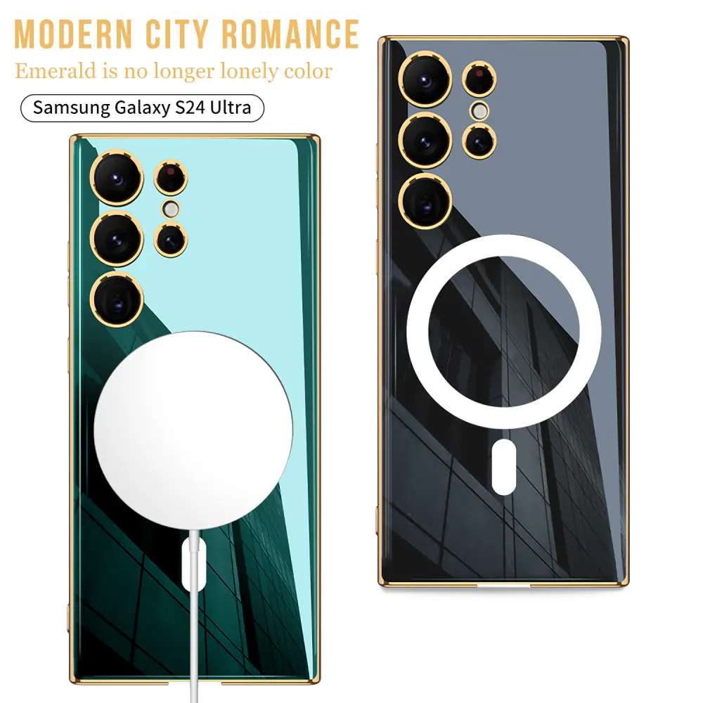 Wireless Charger Circle Magnetic Drop-resistant S24 Ultra-thin Plating Protective