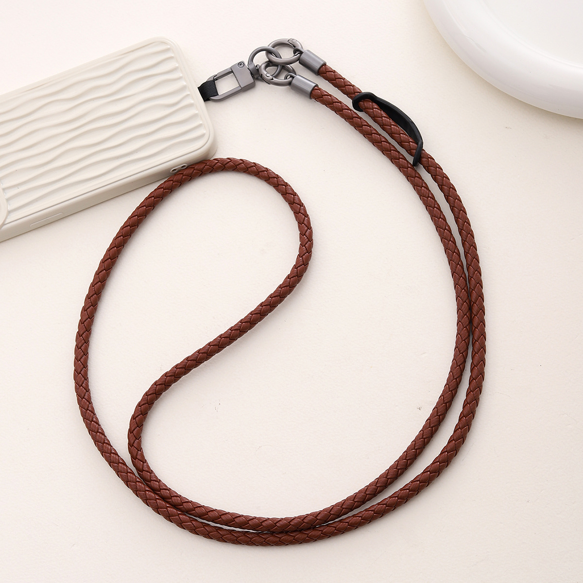 Leather Mobile Phone Lanyard Anti-lost Crossbody Back Halter Strong Durable Strap Rope