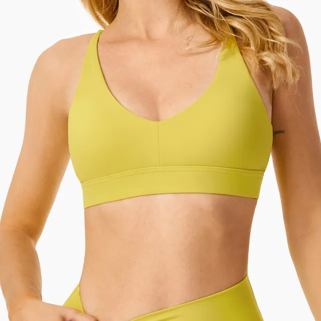 Brushed Back Yoga Clothes Running Shockproof Sports Bra Curry Yellow - Shop at LoveMi