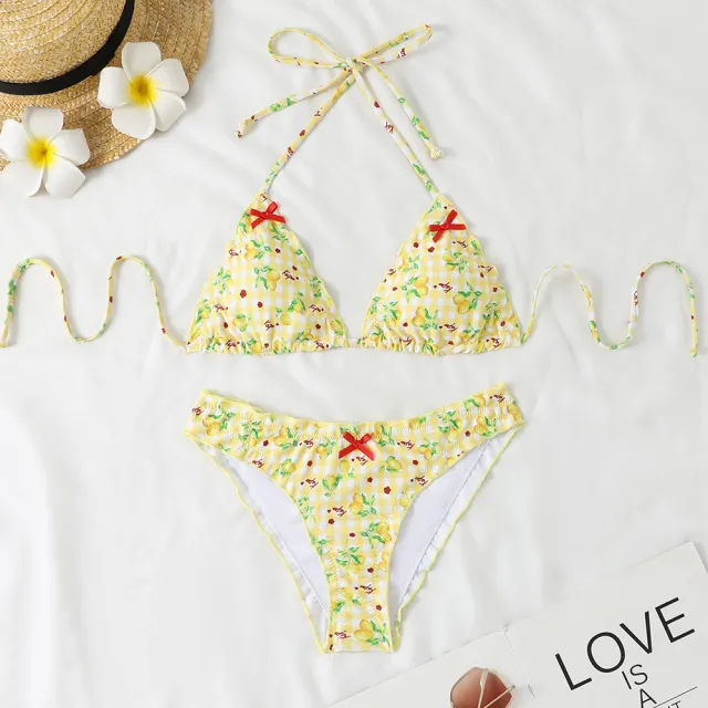 Bikini Tight Backless Split Swimsuit Floral Floral - Shop at LoveMi