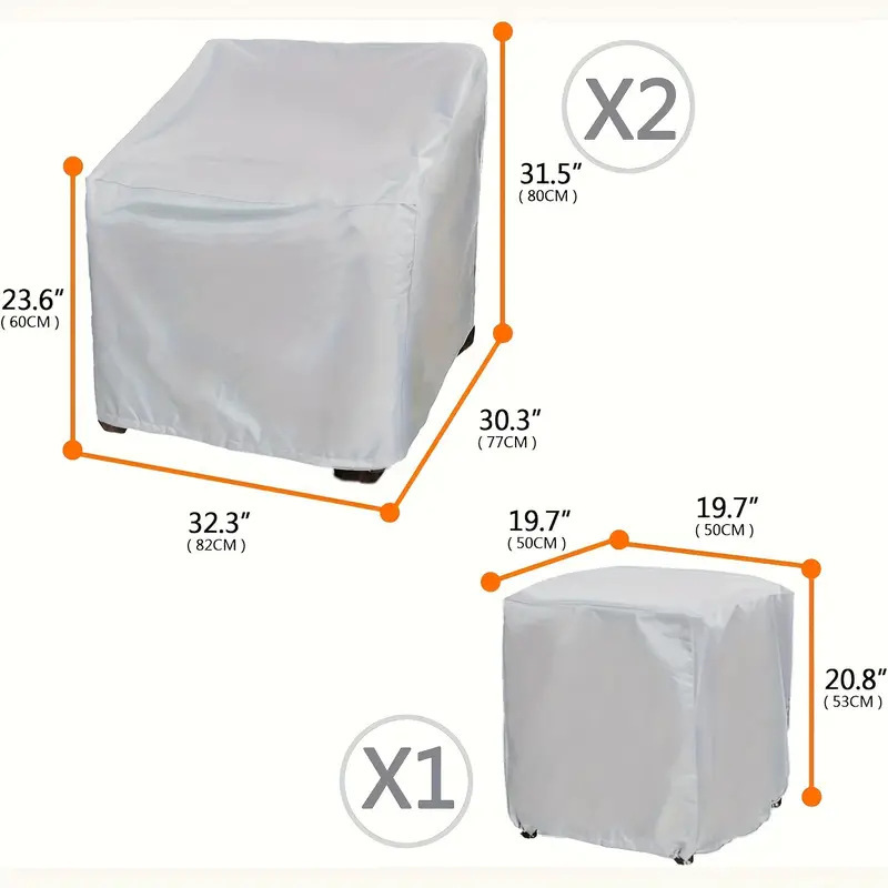 Waterproof Outdoor Patio Furniture Cover Set - Heavy Duty Dust Proof Protector For Table Chairs Sofa - All Weather Garden Deck Covers — foto 4