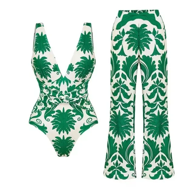 Multiple Wearing Methods One piece Swimsuit Sexy Bikini Green - Shop at LoveMi