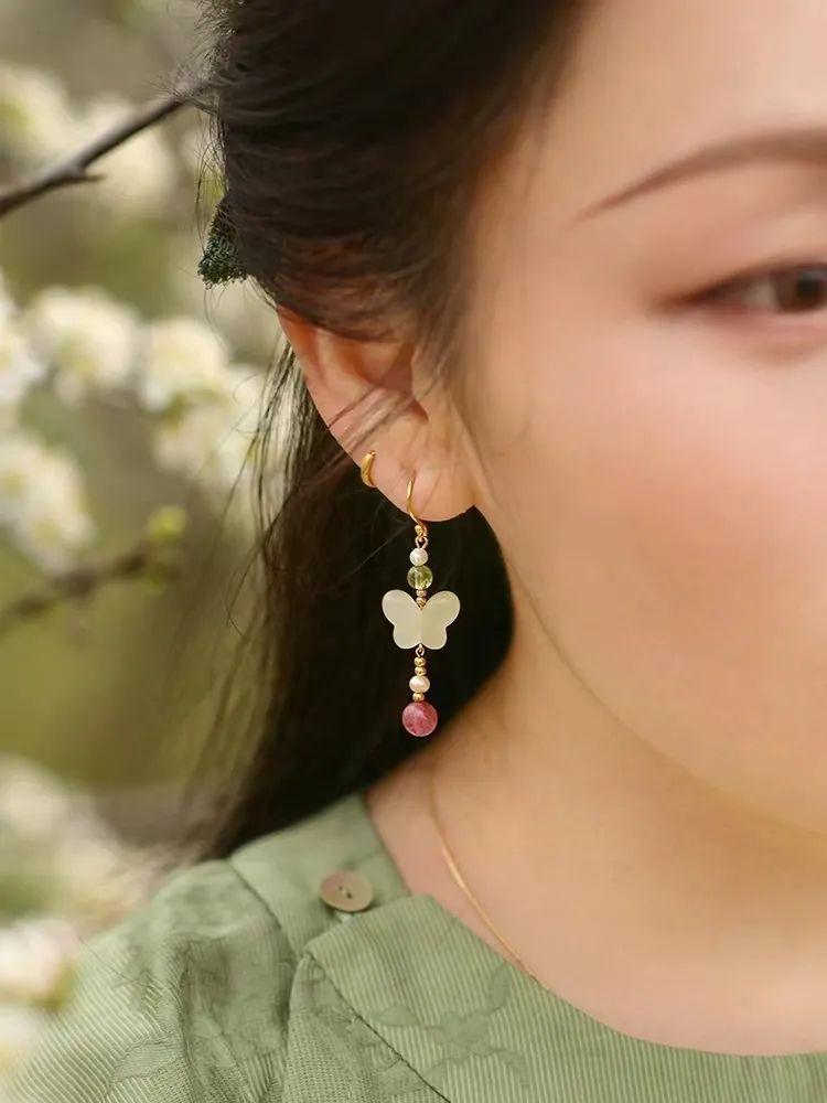 Butterfly Earrings With 925 Silver Ear Pins