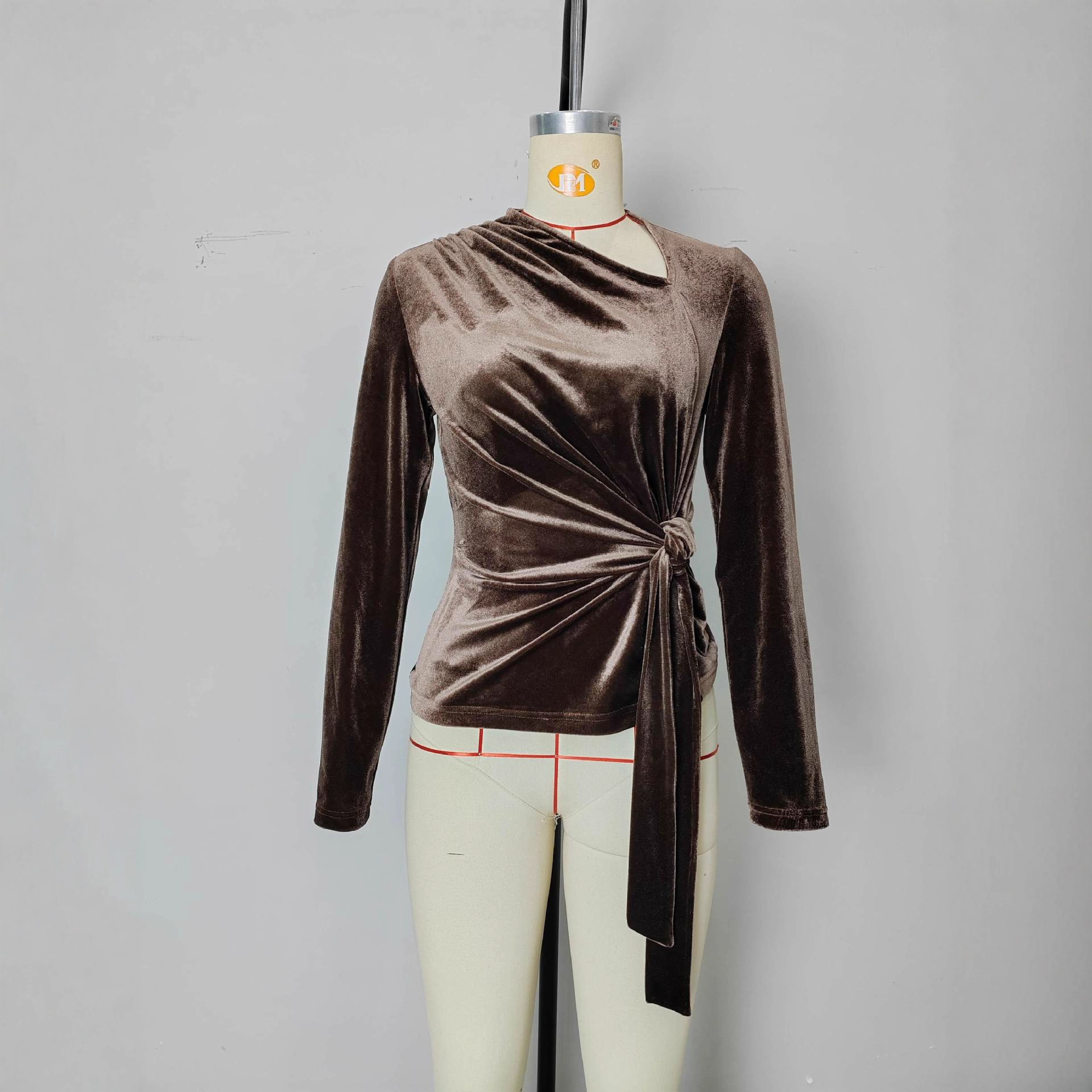 Half-open-collar Long-sleeve Base Shirt A Slim