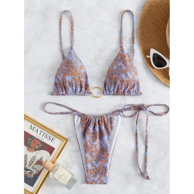 Sexy Multi color Printed Bikini Two piece Swimsuit Purple - Shop at LoveMi