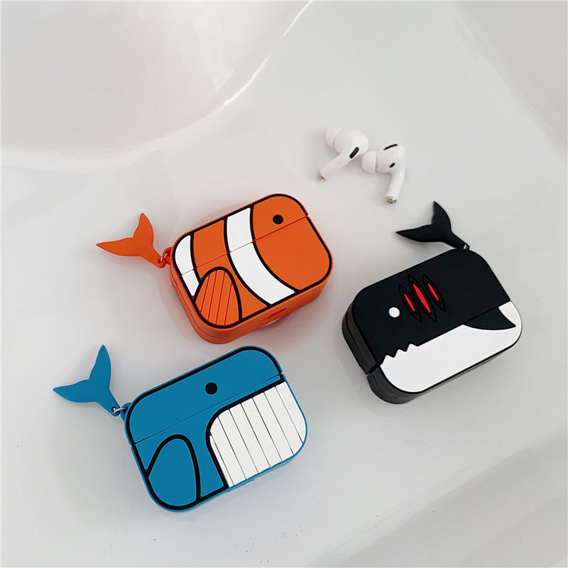 Earphone Protective Cover Cute Cartoon Clownfish Wireless Earphone Box PVC