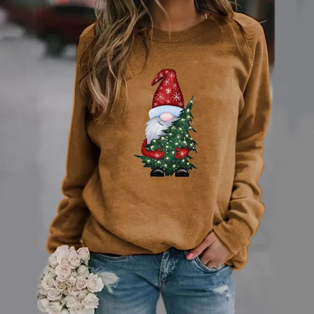 Cute Christmas Hug Graphic Print Crew Neck Pullover Zyqz2947 L - Shop at LoveMi