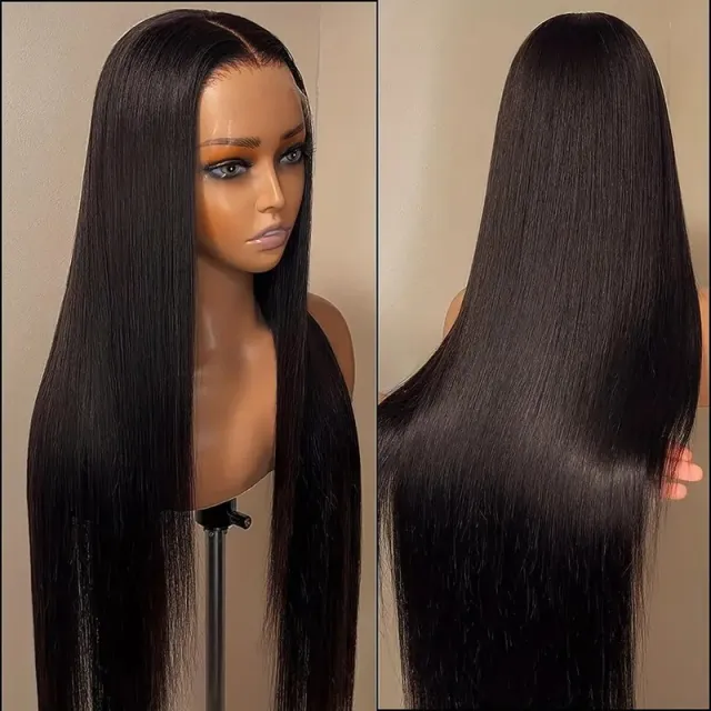 Piano Color Long Straight Wig Front Lace Full head Wig Black - Shop at LoveMi