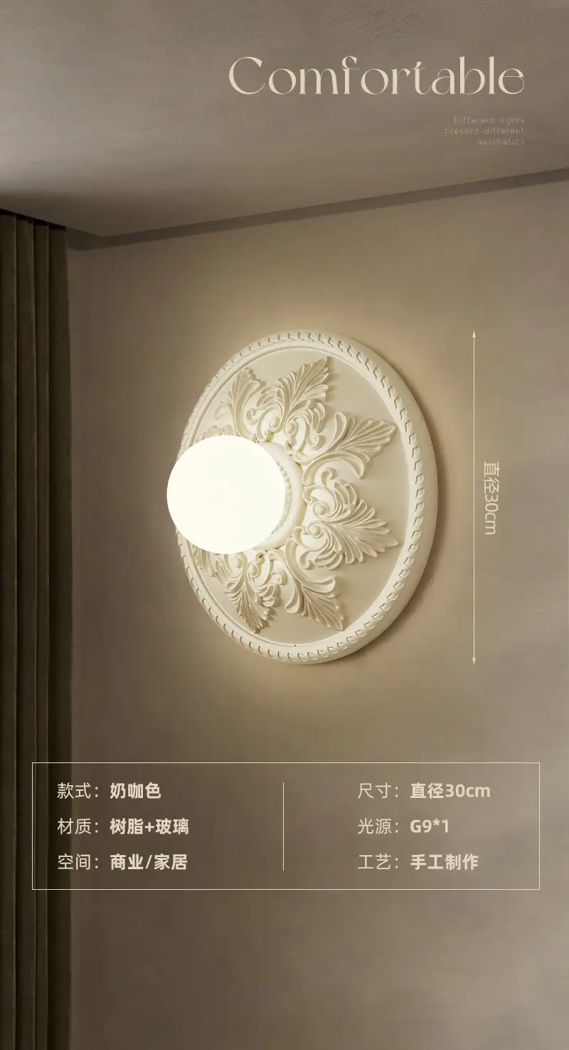 French Entry Lux Bedroom Bedside Wall Lamp Nordic Minimalist