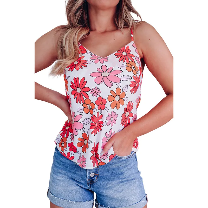 Floral Print Vacation Style Sling - White