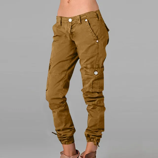 Multi Pocket Workwear Tactical Pants European And American Sports And Leisure Brown - Shop at LoveMi