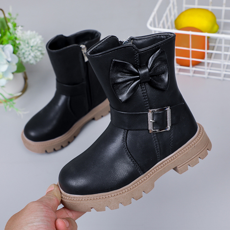 Title 4, Childrens Bow Middle Tube Leather Boots provid...