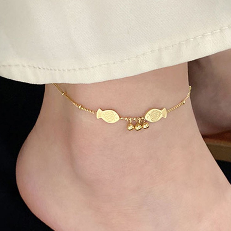 Niche High end Anklet18k Gold titanium Steel Non-fading Ankle Chain