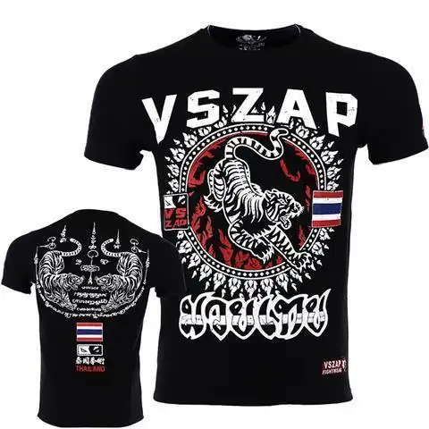 Thailand Thai Boxing Short Sleeve Tiger Fitness T-shirt Stretch Training Wear