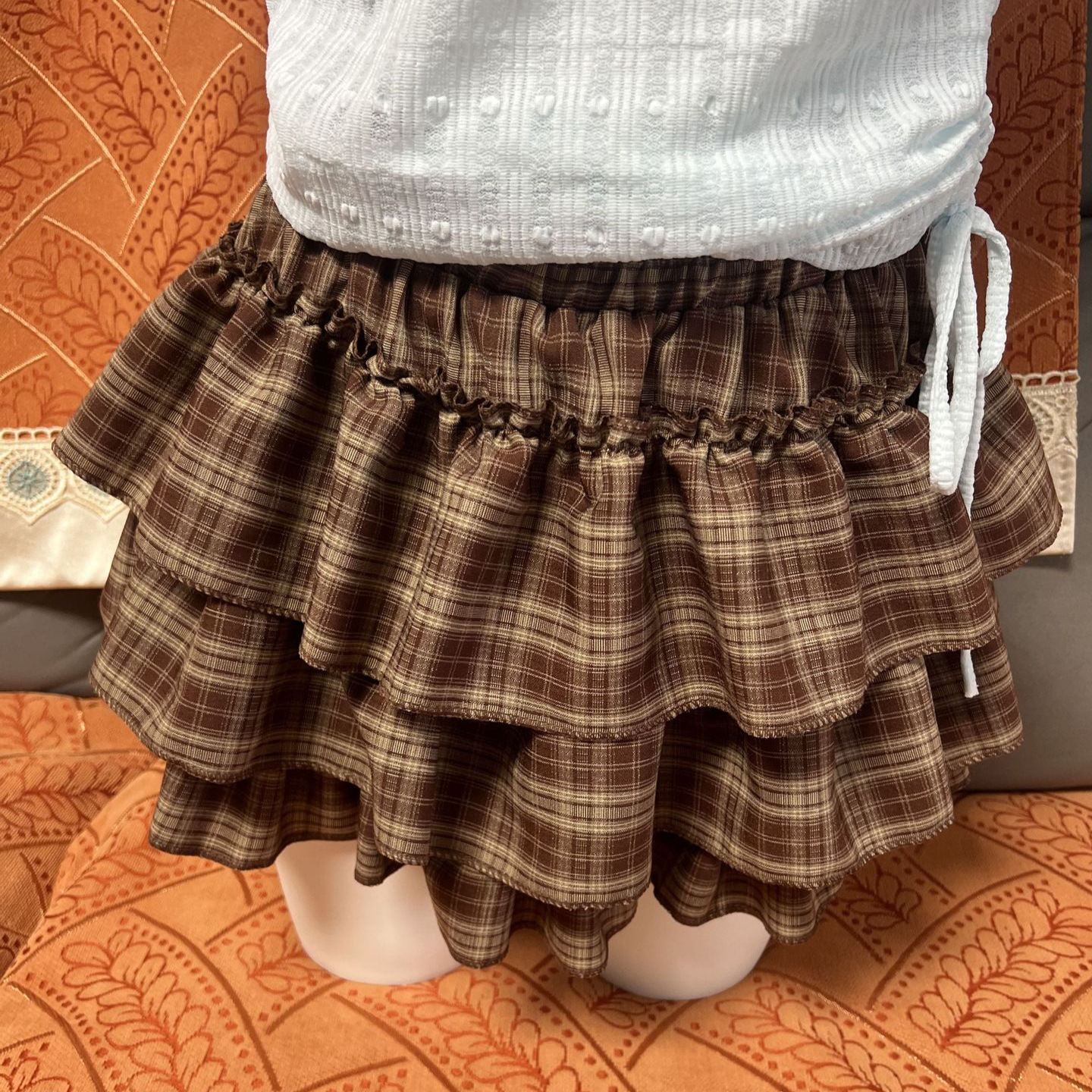 Womens Ruffle Hem Anti-Exposure Skirt For Short Statures