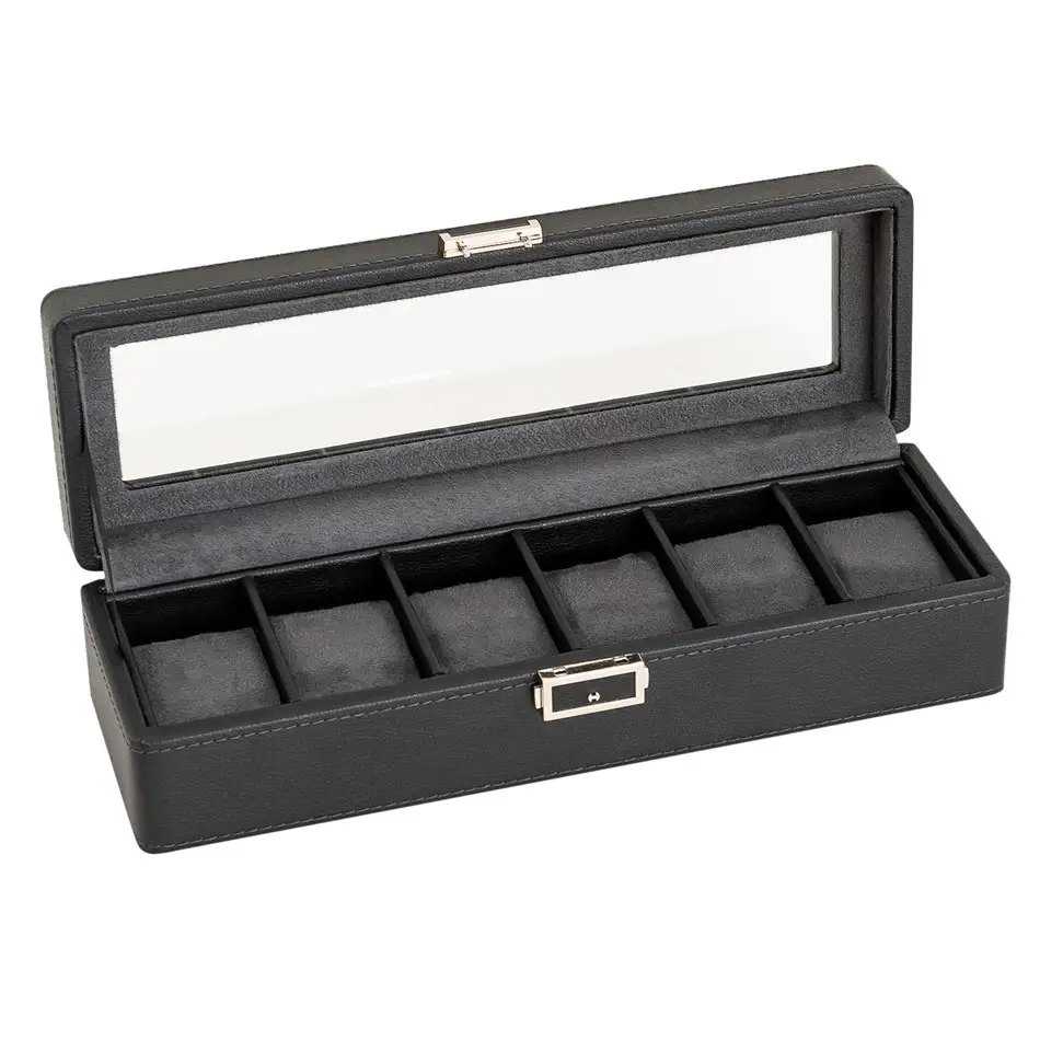 Lychee Pattern High-end 3-bit 6-bit 12-bit Double-layer Watch Storage Box
