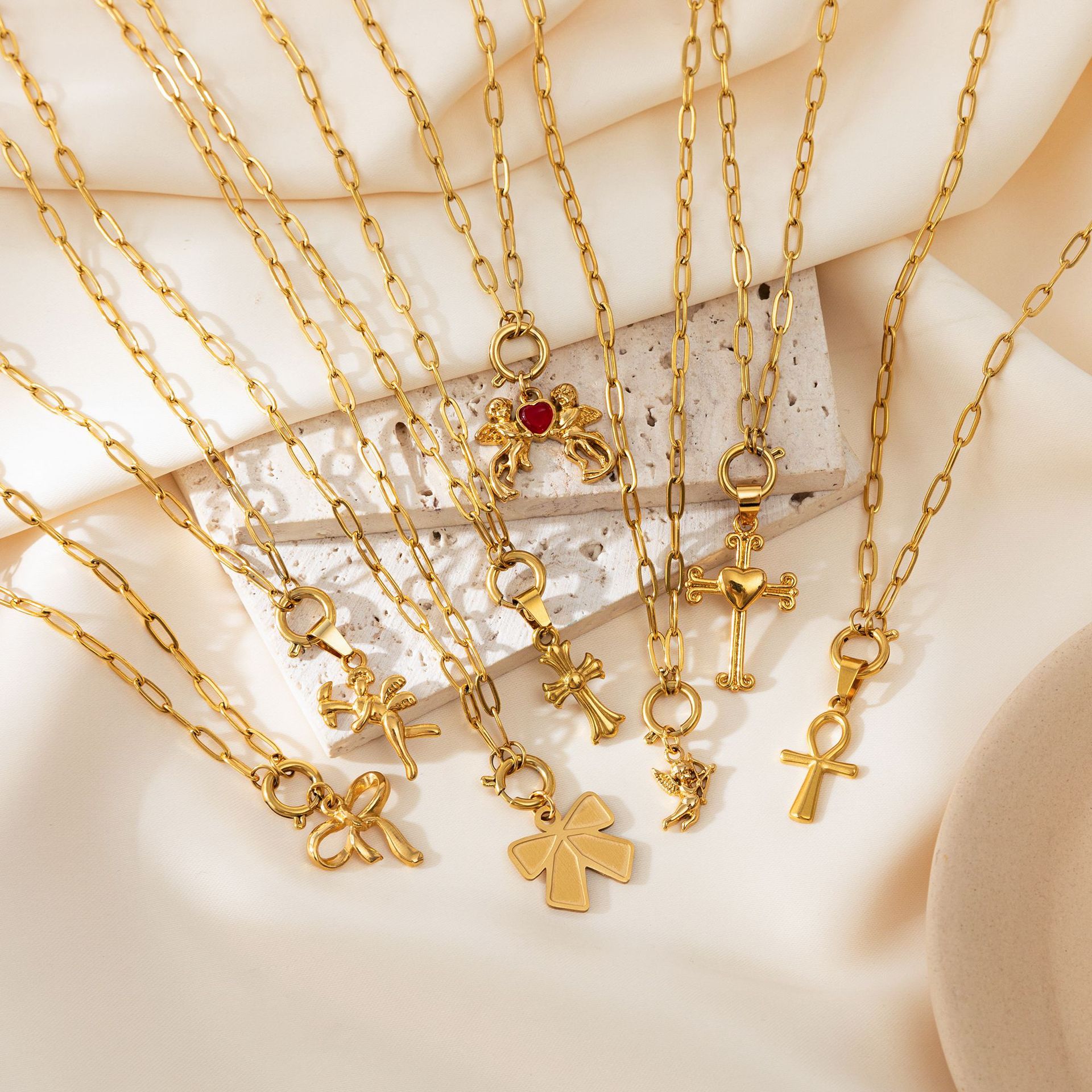 DIY Pendant Angel Bow Flower Love Heart