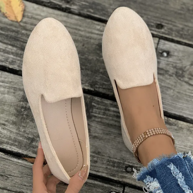 Women's Leisure Thin Shoes Low cut Flat Round Head Beige - Shop at LoveMi