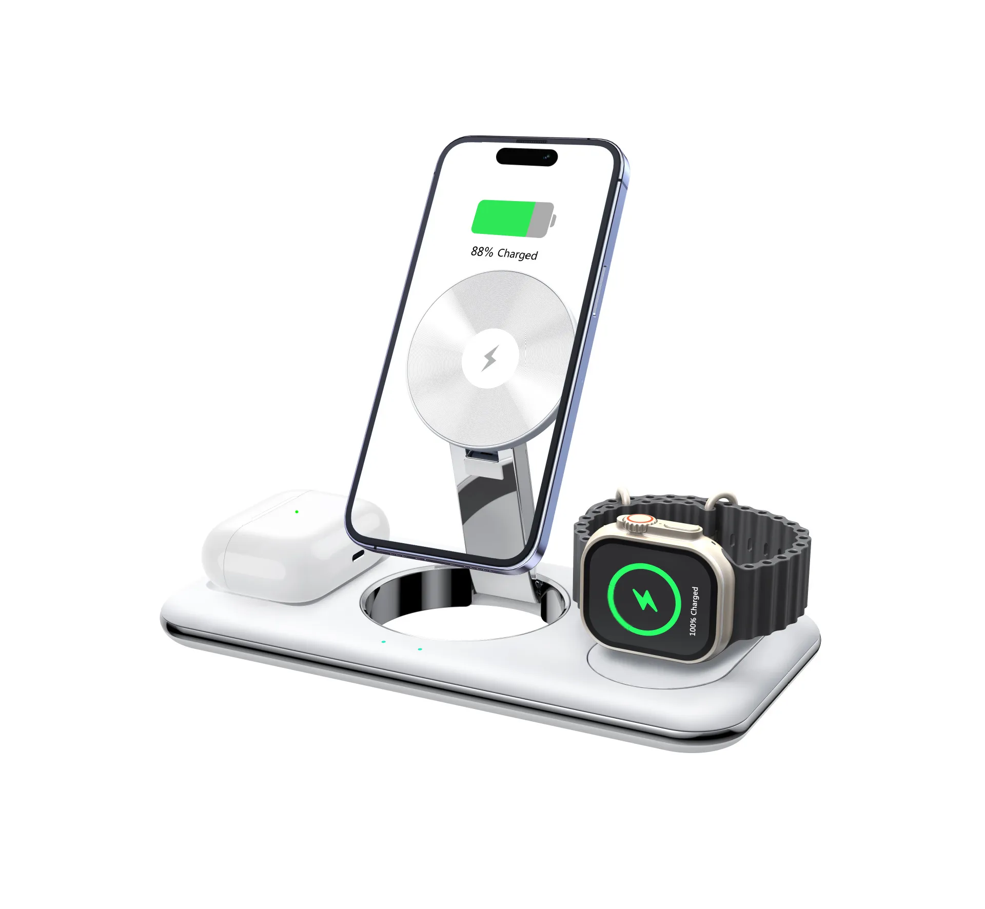 Folding Magnetic Wireless Charger Charger Desktop Bracket – image 3