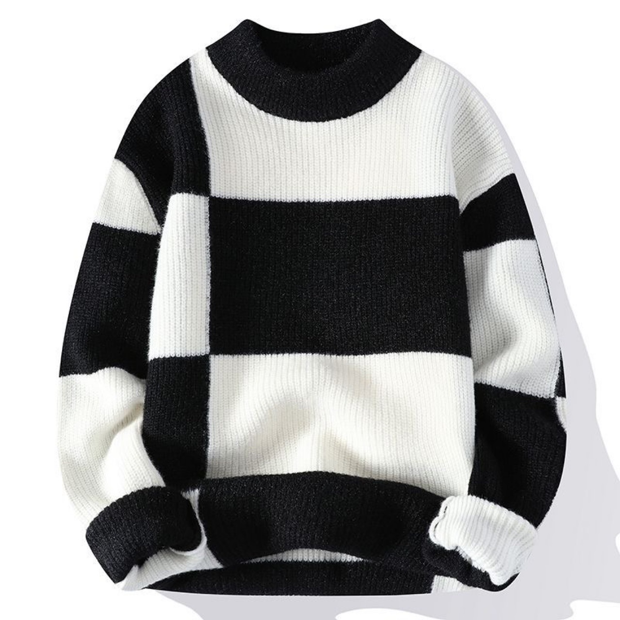 Men's FallWinter Half Turtleneck Knitted Bottoming Shirt For Boys Thickened Warm Wool Clothes - Image 4