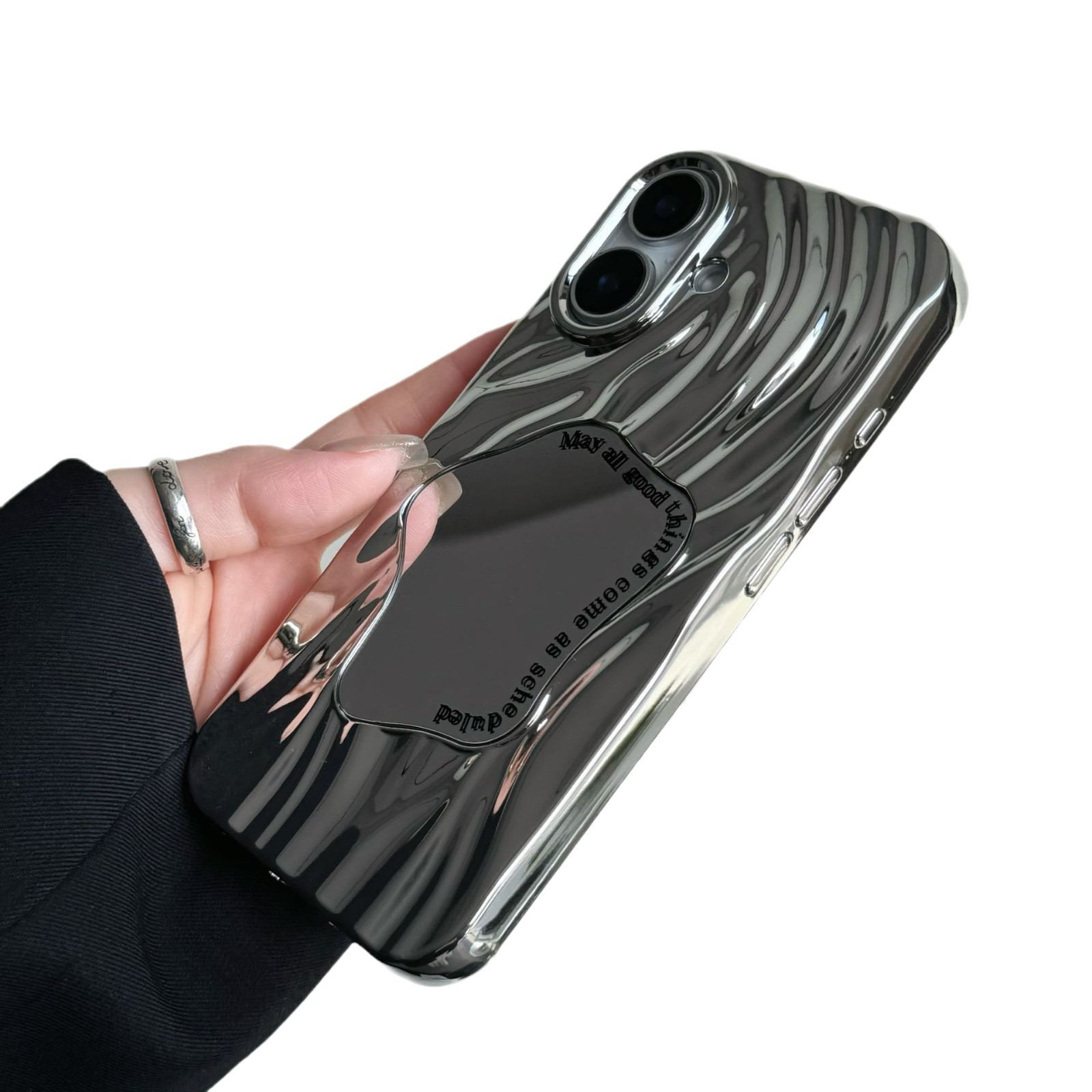 Electroplating Wave Pattern Mirror Phone Case Advanced Sense - Image 8