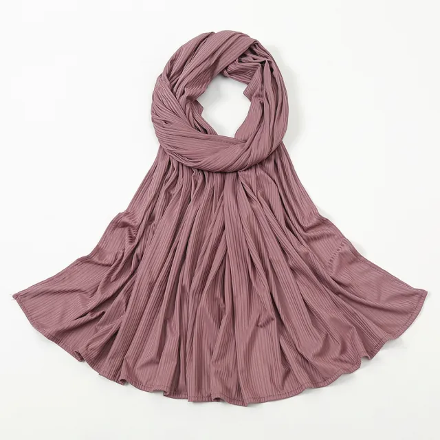 Women's Knitted Thread Cotton Striped Solid Color Scarf 9 Skin Purple - Shop at LoveMi