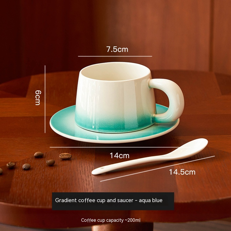 Gradient Color Ceramic Cup Office Home Use Set