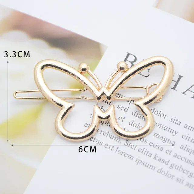 Cupid Heart shaped Five pointed Alloy Hair Accessories Butterfly Gold 5 - Shop at LoveMi