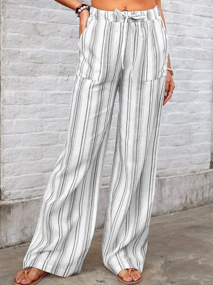Women's Loose Striped Printed Trousers