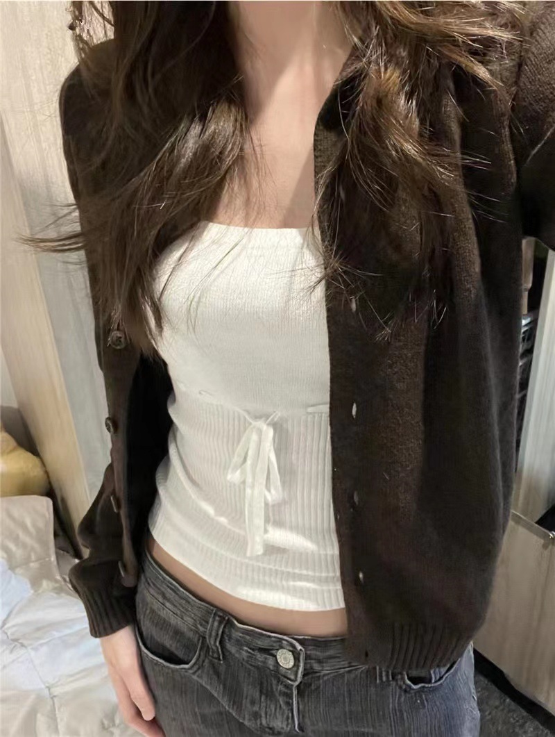 Women's Fashion Polo Collar Button Sweater