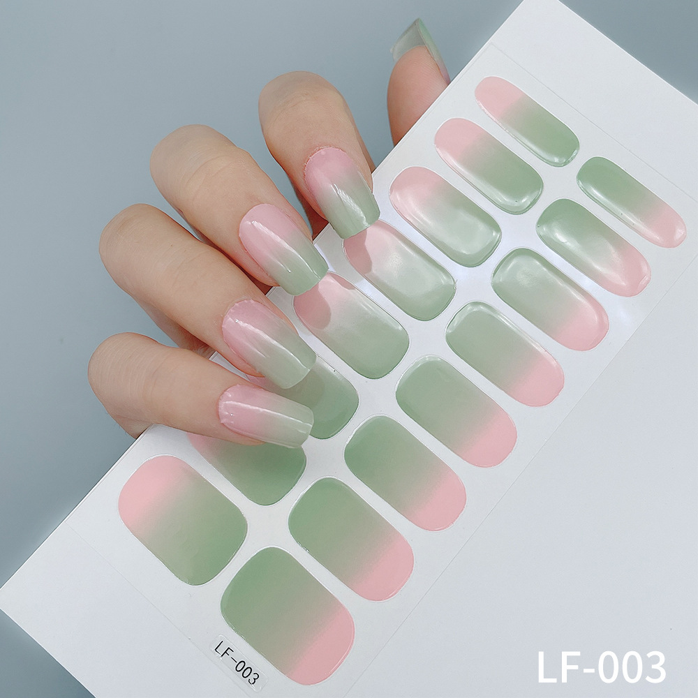 Manicure Full Stickers Solid Color 16 Small Stickers European And American Simple Nails