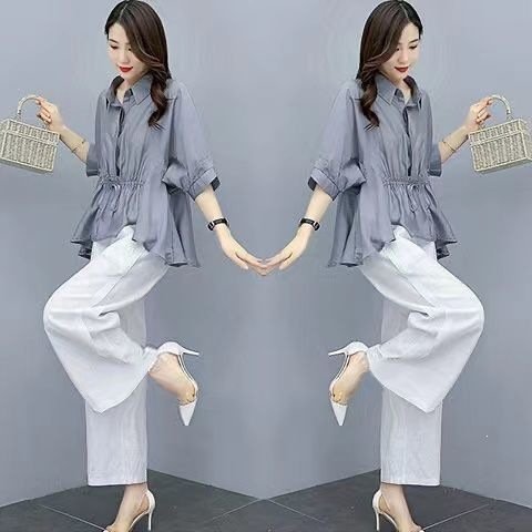 Cotton-Linen Wide-Leg Trouser Two-Piece Set, picture 10 of 12