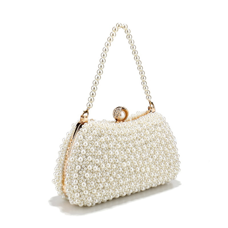 Faux Pearl Evening Bag Womens Elegant Handbag For Banquets