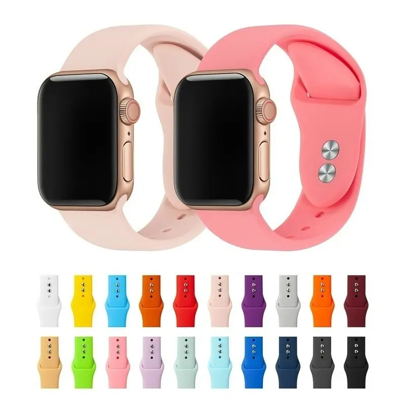 Smart Watch Strap Solid Color Silicone Double