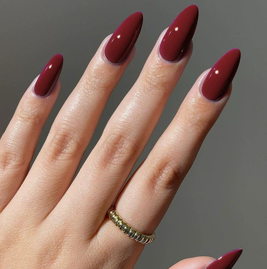 Nail Art Solid Color Series Solid Color Long Almond-Shape Press On Nails