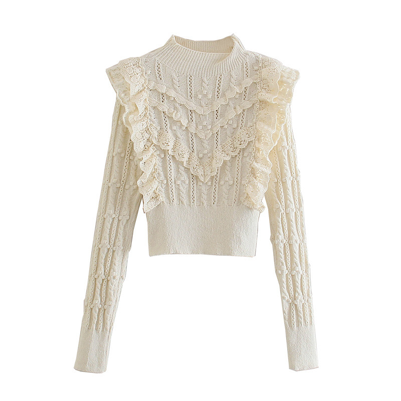 Title 1, Damen Turtleneck Layered Jacquard Cropped Sweat...