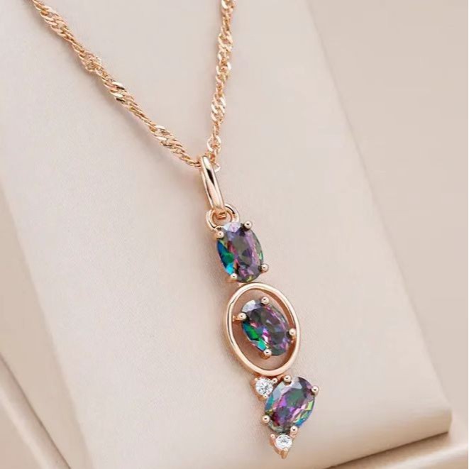 Women's Micro-inlaid Round Austrian Zircon Necklace