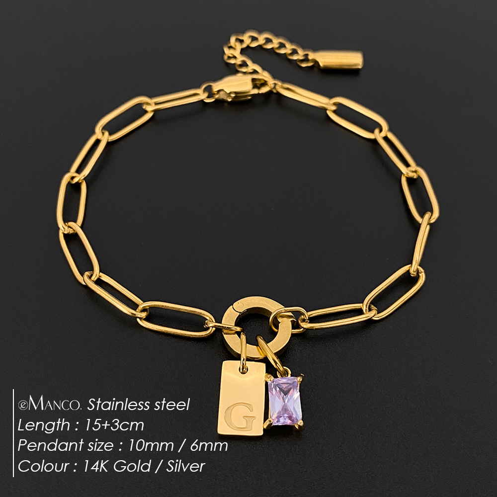 Womens Fashionable Rhinestone Letter Combination Bracelet Jewelry