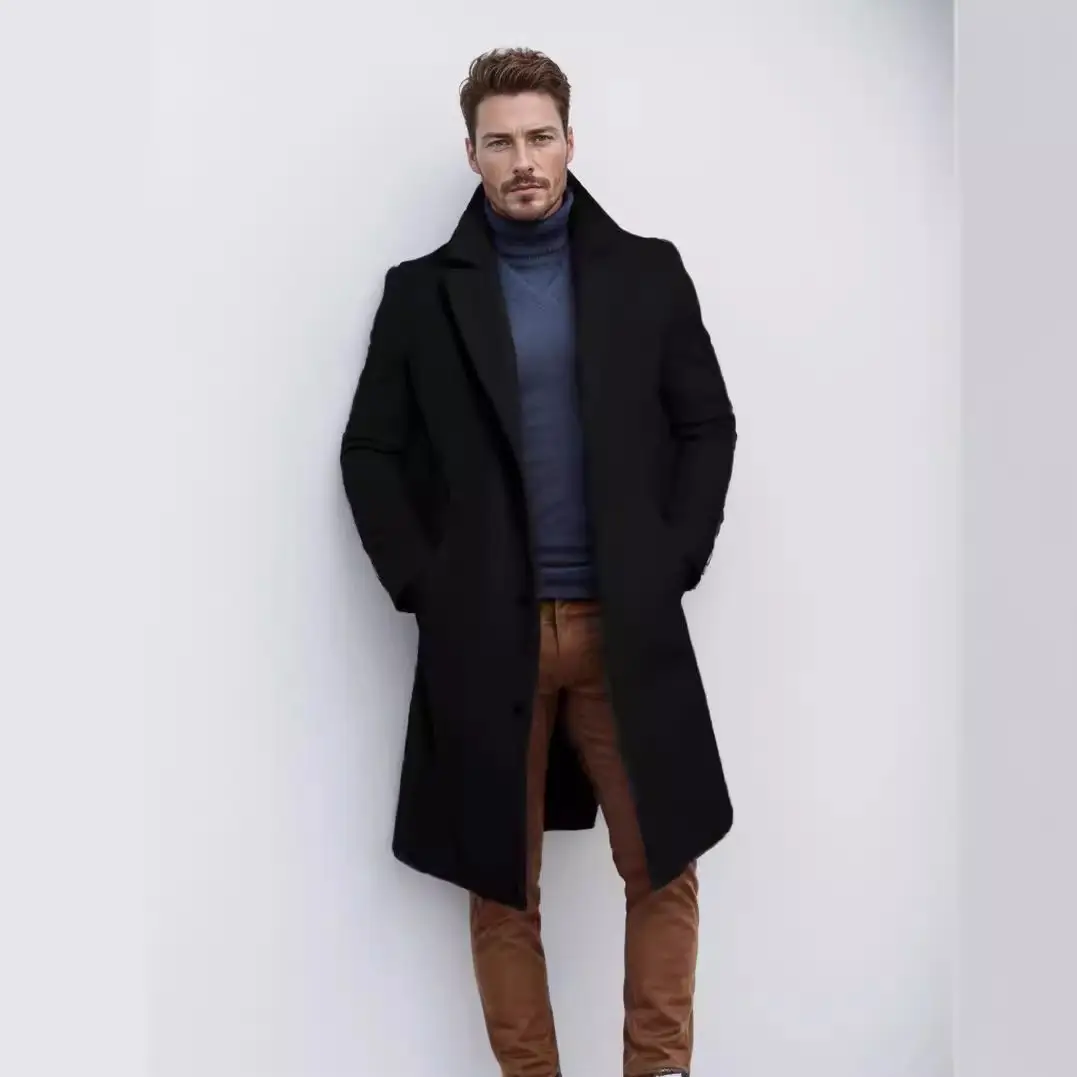 Men's Medium-length Single-breasted Multi-color Warm Youth Coat