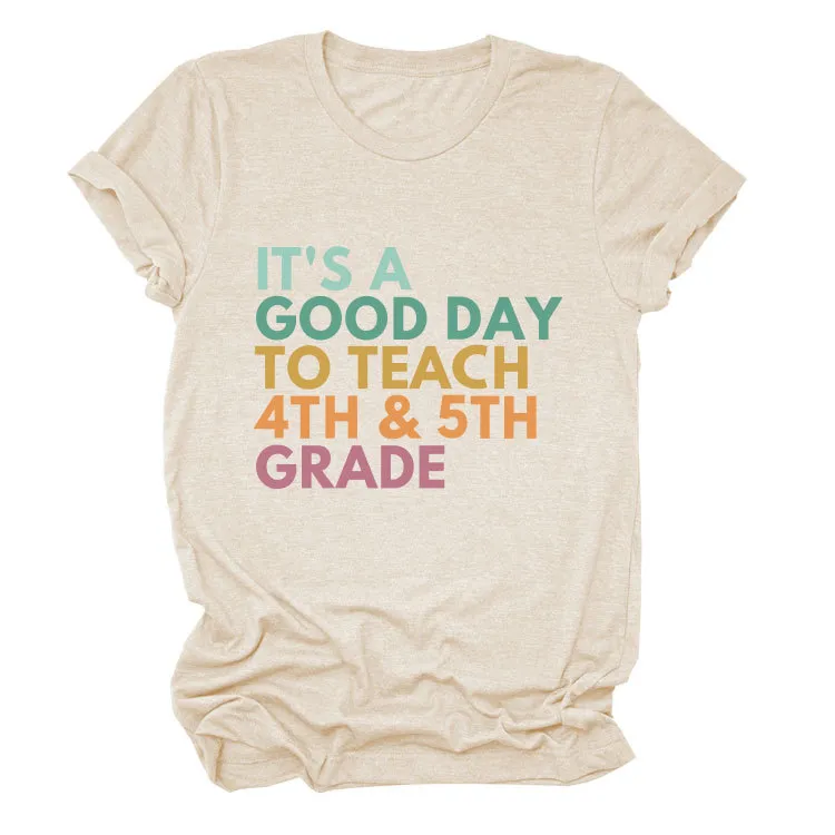 Simple Casual Round Neck Women's Short Sleeve - Sand Color-S