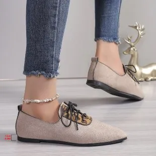 Plus Size Leopard Print Pumps Female Pointed Toe Beige - Shop at LoveMi