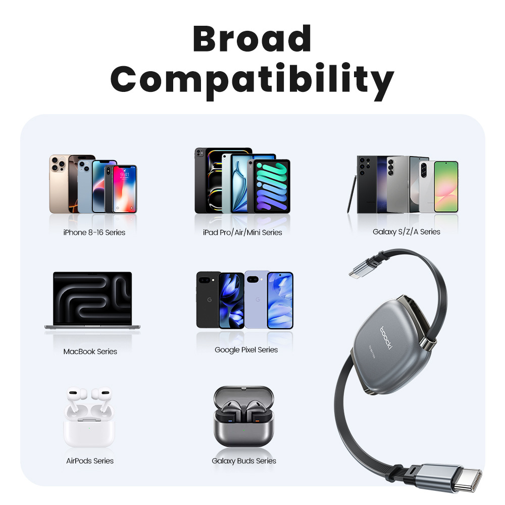 Toocki Retractable Phone Data Cable