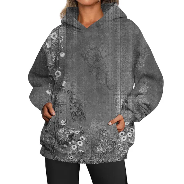 European And American Ladies Casual Style Printed Hooded Top Wyddp28 Style Xl - Shop at LoveMi