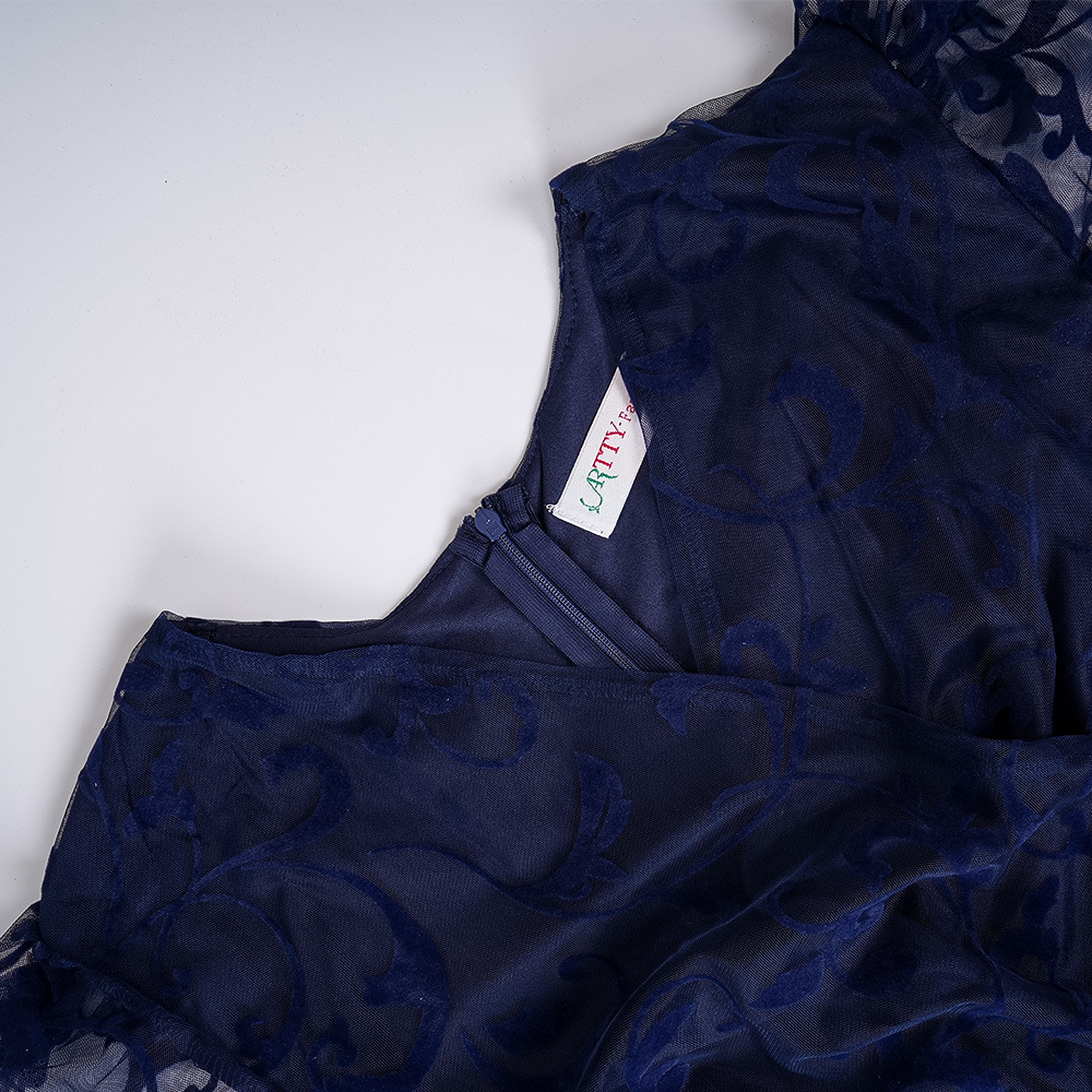 V-neck Long Sleeve Mesh Dress Women - Image 9