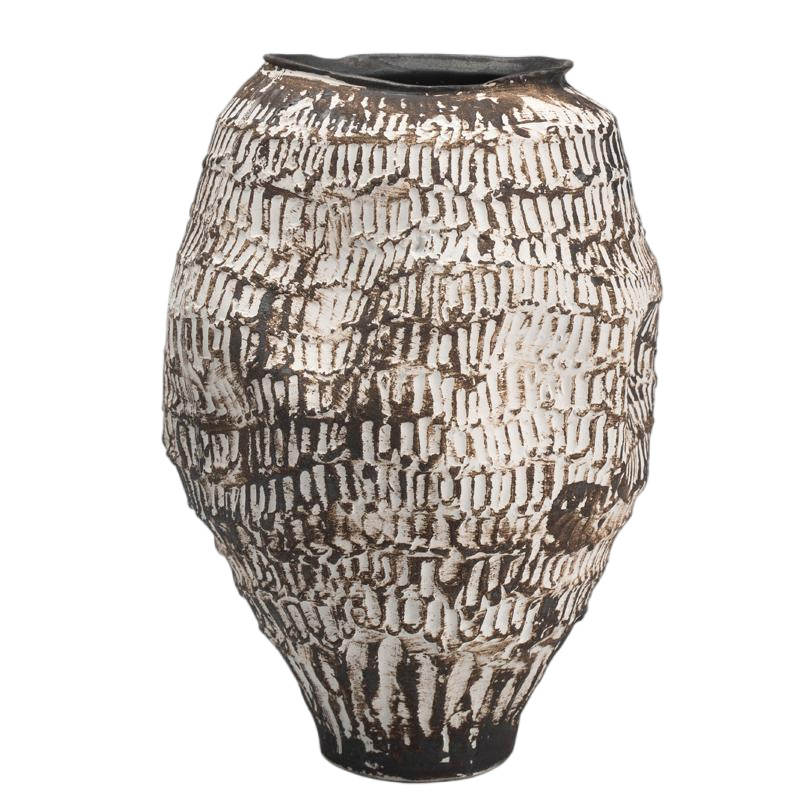 Ceramic Flower Vase, Glazed Finish