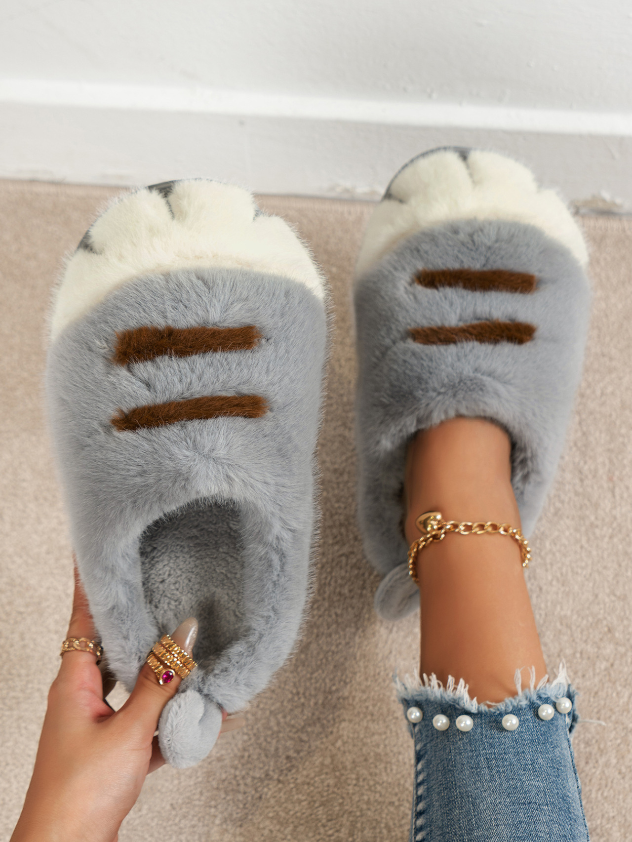 Title 7, European And American Plus Size Closed Toe Fur ...