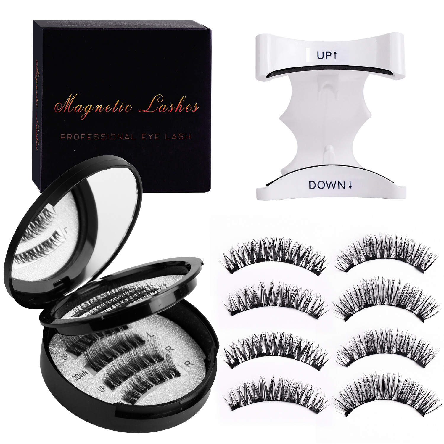 Women's Flat Hard Stem Magnetic False Eyelashes