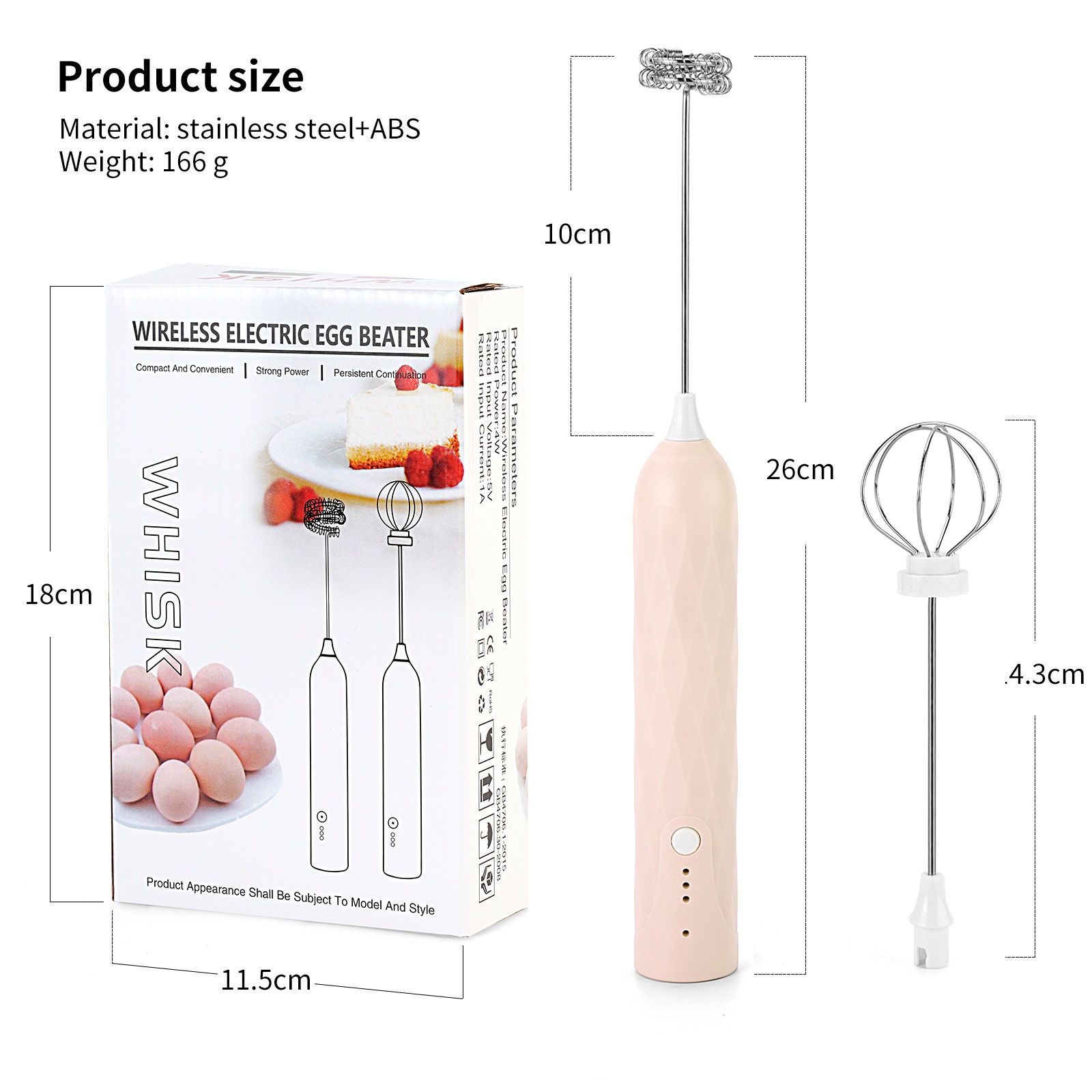 Electric Milk Frother Handheld Egg Beater