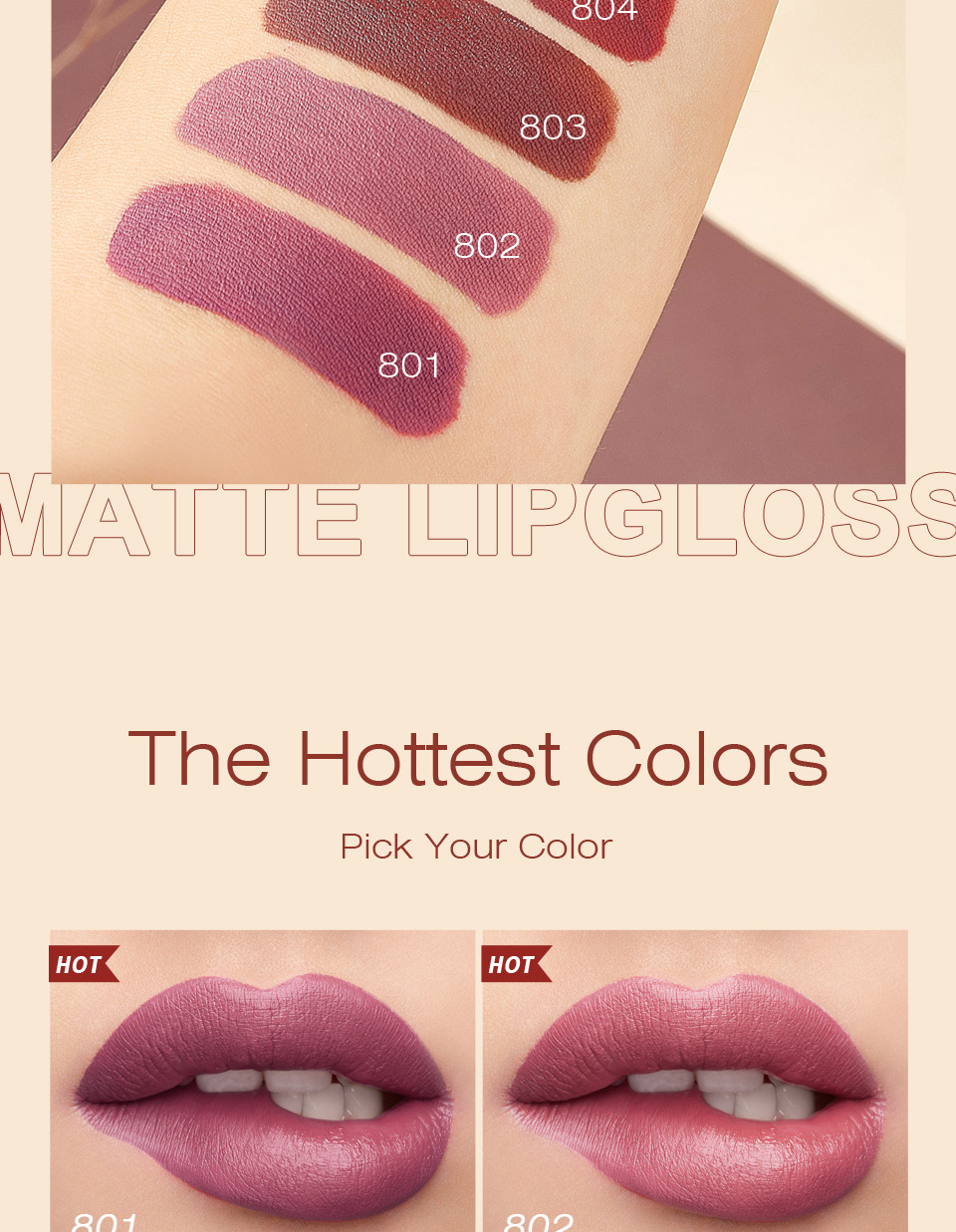 Title 8, Matte lippenstift Fog die niet afgeeft, niet aa...