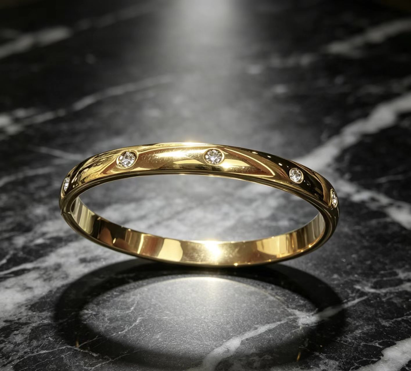 Zircon Plain Ring Bracelet Womens Jewelry